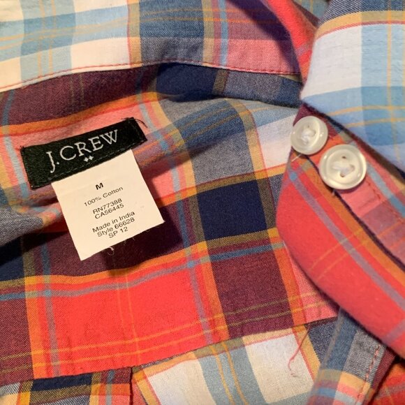 J. Crew Factory Long Sleeve Plaid Popover - Picture 7 of 7